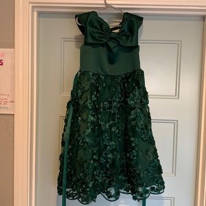 Girls Emerald Green Special Occasion Christmas Party Dress